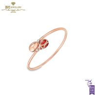 Fabergé Heritage Palais Rose Gold Diamond & Red Guilloché Enamel Crossover Bracelet