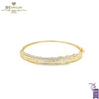 Yellow Gold Mix Cut Diamond Bangle - 1.58ct