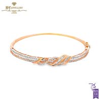 Rose Gold Mix Cut Diamond Bangle - 1.20ct