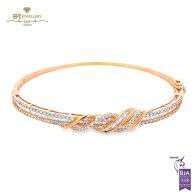 Rose Gold Mix Cut Diamond Bangle - 1.20ct