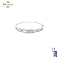 White Gold Mix Cut Diamond Bangle - 1.70ct