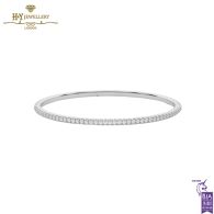 Pave Diamond Bangle White Gold - 0.40cts