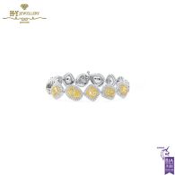 White Gold Mix Cut Fancy Light Yellow & Colorless Diamond Bracelet - 15.52 ct