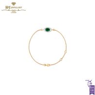 House Of Meraki Evil Eye Bracelet -Yellow Gold Zambian Emeralds and Diamond - 0.91ct