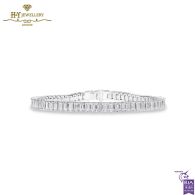 White Gold Emerald Cut Diamond Tennis Bracelet - 8.79ct