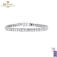 White Gold Baguette Cut Diamond Tennis Bracelet -10.27ct 