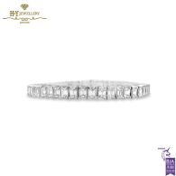 White Gold Emerald Cut Diamond Tennis Bracelet - 14.74ct