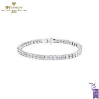 White Gold Emerald Cut Diamond Tennis Bracelet - 6.29ct 