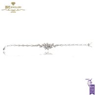 White Gold Brilliant Cut Diamond Leaf Bracelet - 1.53ct