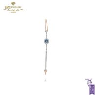 Rose Gold Brilliant Cut Diamond Protection from The Evil Eye Charm Bracelet  - 0.18ct