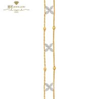 Yellow Gold Flower Design Marquise Cut Diamond Bracelet - 1.11ct