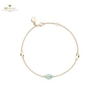 Fabergé Heritage Yellow Gold Diamond & Turquoise Guilloché Enamel Chain Bracelet