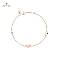 Fabergé Heritage Rose Gold Diamond & Pink Guilloché Enamel Chain Bracelet