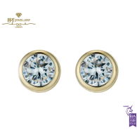 Solitare Diamond Stud Earrings - Yellow Gold 0.59cts