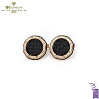 Audemars Piguet Rose Gold Cufflinks with Black Tapisserie pattern - ref BM0724.OKU.04.N028