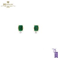 House Of Meraki Kyem Studs - Yellow Gold Emerald & Diamond Earrings - 1.68ct