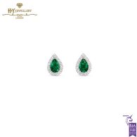 House Of Meraki Florence Studs - Yellow Gold Pear Cut Emerald & Diamond Earrings - 2.11ct