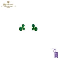 House Of Meraki Cacti Earrings -Yellow Gold Mix Cut Emerald Earrings - 4.12ct