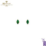 House Of Meraki Alice Studs - Yellow Gold Marquise Cut Emerald - 0.68ct