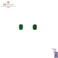 House Of Meraki Aria Studs - Yellow Gold Emerald  Cut Emerald - 0.83ct