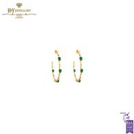 House Of Meraki Electric Earrings -Yellow Gold Mix Cut Emerald & Diamond - 3.44ct