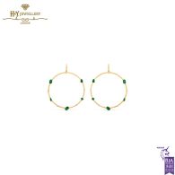 House Of Meraki Cailey Hoops -Yellow Gold Mix Cut Emerald & Diamond - 4.61ct