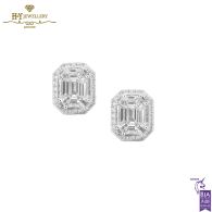 White Gold Mix Cut Diamond Earrings - 1.58 ct