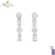 White Gold Mixed Cut Diamond Earrings - 4.92 ct