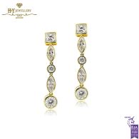 Yellow Gold Mixed Cut Diamond Earrings - 7.00ct 