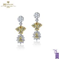 White Gold Mix Cut Fancy & Colorless Diamond Earrings - 2.03ct