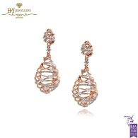 Rose Gold Brilliant Cut Diamond Earrings - 1.53 ct