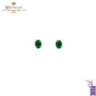 House Of Meraki Allora Studs - Yellow Gold Oval Cut Emerald - 3.78ct