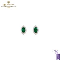 House Of Meraki Myra Studs - Yellow Gold Marquise Cut Emerald & Diamond - 2.28ct