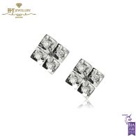 White Gold Brilliant Cut Diamond Earrings - 1.49ct