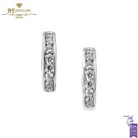 White Gold Brilliant Cut Diamond Small Hoop Earrings - 0.49ct