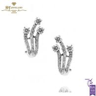 White Gold Brilliant Cut Diamond Earrings - 0.60 ct