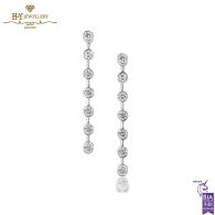 White Gold Classic Round Cut Diamond Drop Earrings - 0.62ct