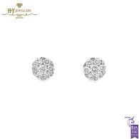 White Gold Brilliant Cut Diamond Earrings - 1.00ct