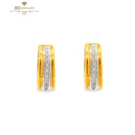 Yellow & White Gold Brilliant Cut Diamond Earrings - 0.18ct