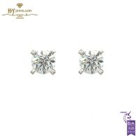 White Gold Round Brilliant Cut Diamond Stud Earrings - 2.00ct