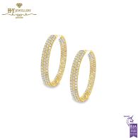 Yellow Gold Round Cut Diamond Earrings - 10.00ct