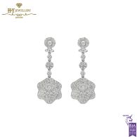 White Gold Round Cut Diamond Earrings - 5.04ct