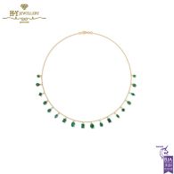 House Of Meraki Yellow Gold Kalie Natural Zambian Emerald Necklace - 5.83ct