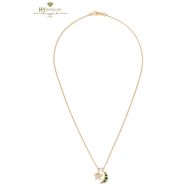 House Of Meraki Yellow Gold Starling Natural Zambian Emerald & Diamond Necklace - 0.38ct