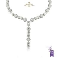 White Gold Mixed Cut Diamond Necklace - 24.09ct