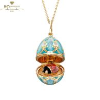 Fabergé Heritage Yellow Gold Diamond & Turquoise Guilloché Enamel Ladybird Surprise Locket