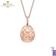 Fabergé Treillage Brushed Rose Gold & Diamond Set Egg Pendant