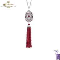 Faberge Imperial Imperatrice White Gold & Ruby Tassel Pendant