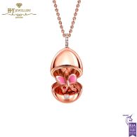 Fabergé Essence Rose Gold Ruby & Pink Lacquer Butterfly Surprise Locket