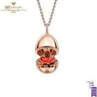 Fabergé Essence Rose Gold Ruby Set Rose Surprise Locket